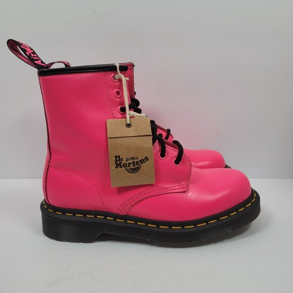 Dr. Martens Women's Pink Smooth 1460 Leather Lace Up Boots US Size 5 NWT